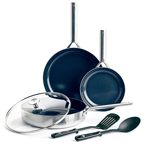 Blue Diamond Stainless Steel Ceramic Nonstick Cookware Set