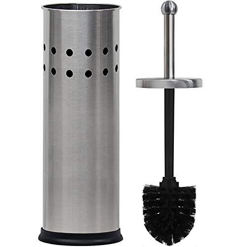 Blue Donuts Stainless Steel Toilet Brush with Holder