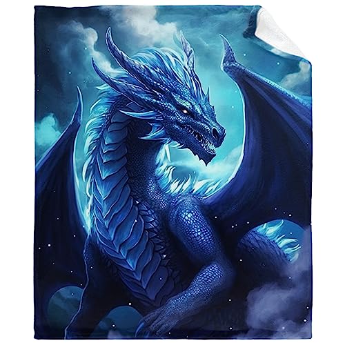 Blue Dragon Throw Blanket