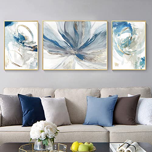 Blue Floral Canvas Print for Home Decor