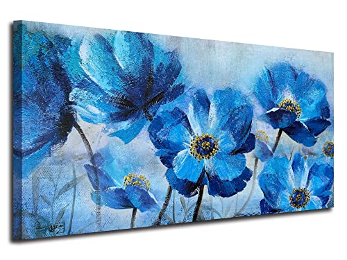 Blue Flower Canvas Wall Art by Ardemy