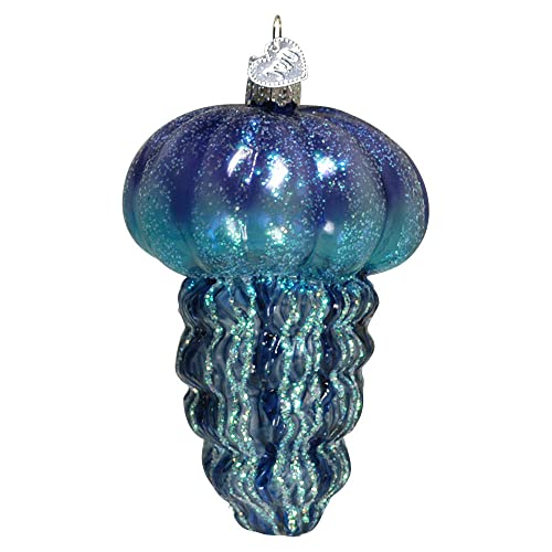 Blue Jellyfish Glass Blown Ornament