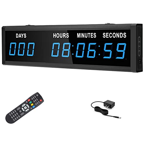 Blue LED Countdown Clock with Remote - Christmas Event Timer