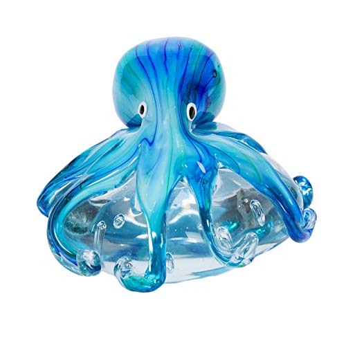 Blue Octopus Glass Decor