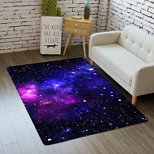 Blue Purple Galaxy Starry Sky Area Rug