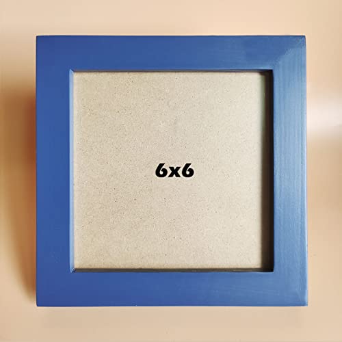 Blue Solid Wood Frame 6x6 Picture Frames