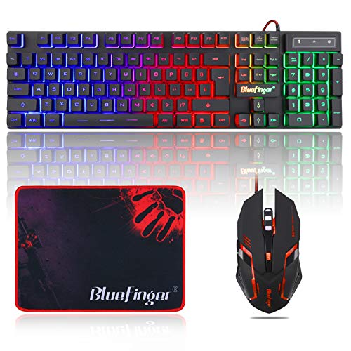BlueFinger RGB Gaming Keyboard and Mouse Combo