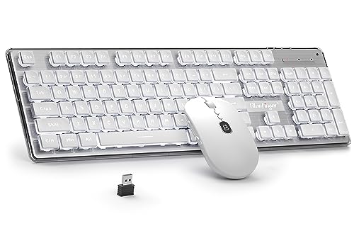 BlueFinger Wireless Keyboard and Mouse Combo with Power Display