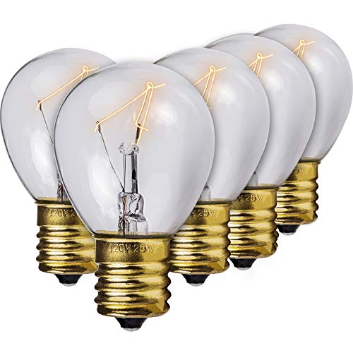  25 Watt Lava Lamp Bulb,E17 Intermediate Base The Lava  Original Replacement Bulb For 14.5 Inch Glitter And Lava Lamps,120 Volt Lava  Lamp Replacement S11 Bulbs,2700K Warm White,Pack Of 6