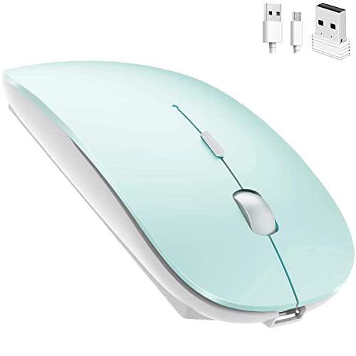 Bluetooth Wireless Mouse for Mac Laptop Chromebook Windows Desktop Computer Notebook PC MacBook iPad Pro Air, Rechargeable Wireless Mouse(Blue)