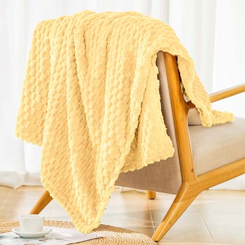BNuitland Light Yellow Flannel Throw Blanket (50X70 inches)