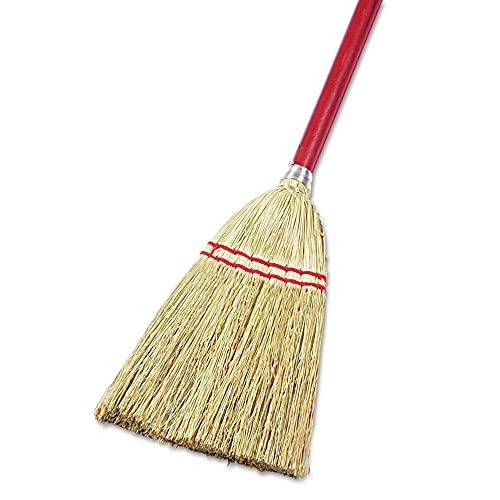 Boardwalk 39 in. Corn Fiber Bristles Lobby/Toy Broom - Red