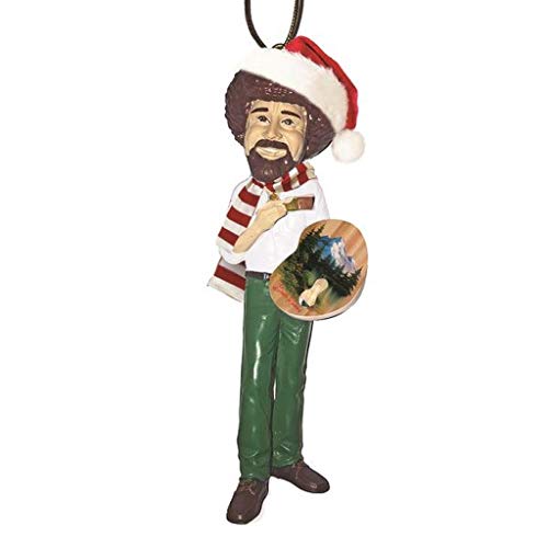 Bob Ross Ornament with Hat and Scarf
