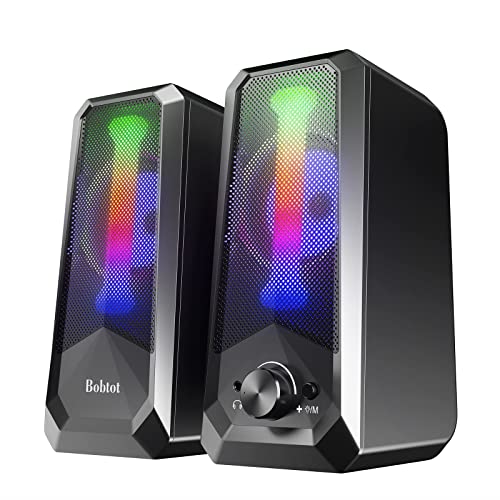 Bobtot HiFi Stereo Sound RGB Desktop Speakers