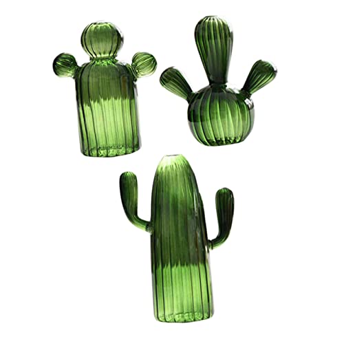 Boho Glass Vase Centerpiece with Cactus Design