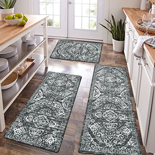 Boho Kitchen Rug Sets 3 Piece with Runner for Entryway Hallway Laundry Room