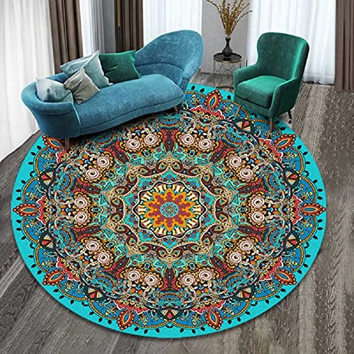 Boho Round Rug Hand Woven Cotton Area Rug