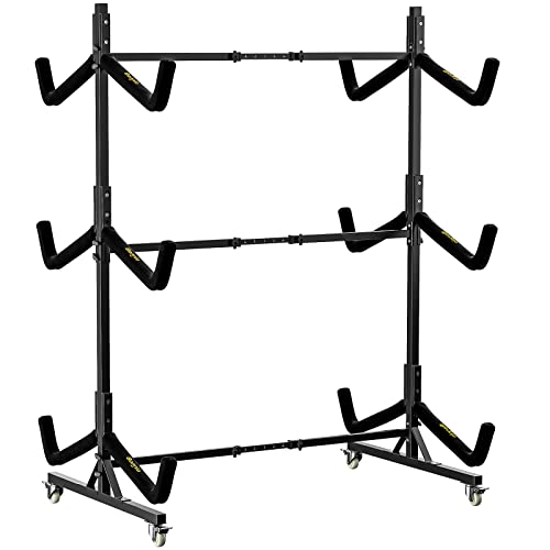 Bonnlo Heavy-Duty Kayak Rack, 6-Boat Storage Stand