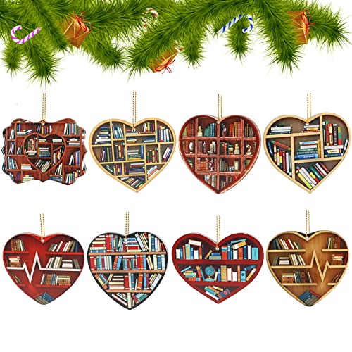 Book Lovers Heart Ornament Bulk