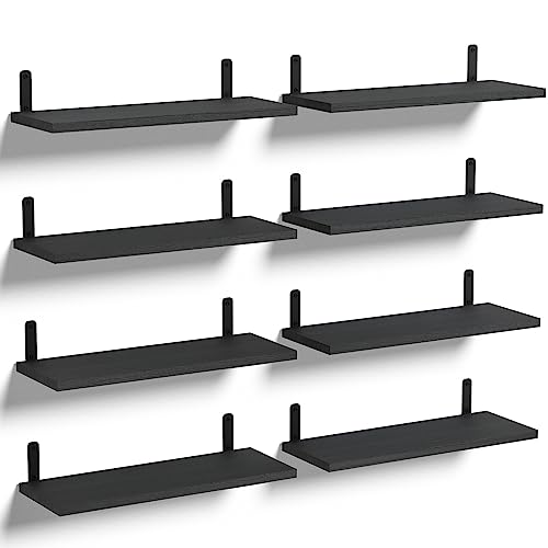 Boswillon Black Floating Shelves Set of 8