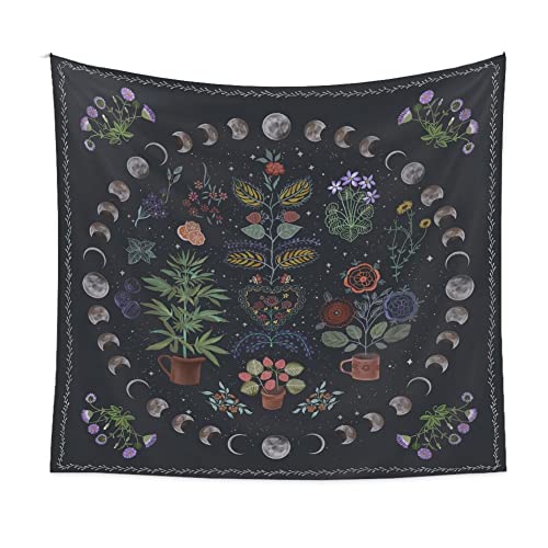 Botanical Moon Phase Tapestry