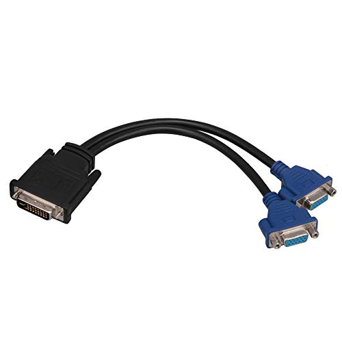 BQLZR DVI-Male DVI-I to VGA Female Monitor Video Splitter Adapter Cable for Duplicating Images,Only Divider Line Can be Used at a Time
