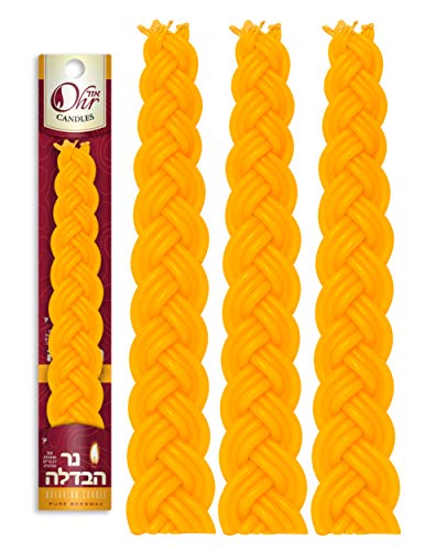 Braided Beeswax Havdalah Candle - 3-Pack