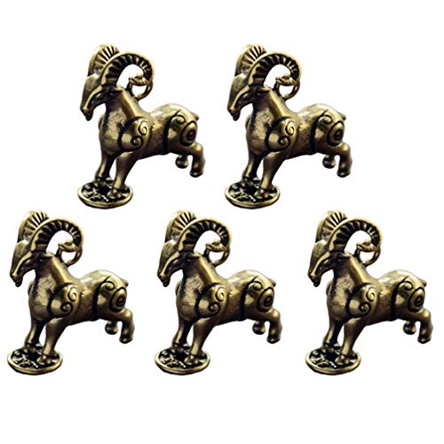 Brass Goat Sculpture Copper Sheep Figurine Ornament
