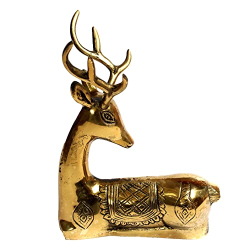 Brass Stag Roe Deer Figurine Statue