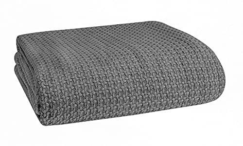 Breathable Cotton Bed Blanket - Charcoal Grey