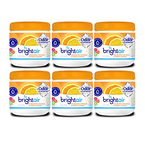 Bright Air Solid Air Freshener and Odor Eliminator - Mandarin Orange and Fresh Lemon Scent (6 Pack)