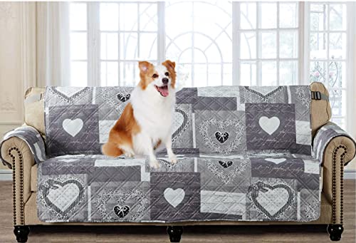 Brilliant Heart Love Quilted Couch Cover