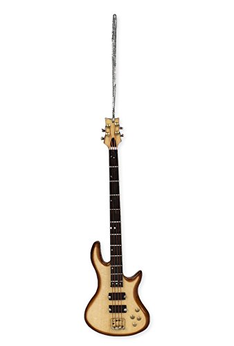 Broadway Gifts 5.5 Inch Natural Brown Wood E-Bass Guitar Ornament Decoration