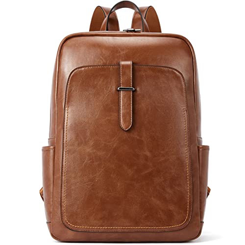 BROMEN Leather Laptop Backpack