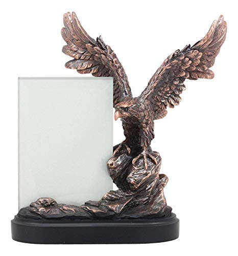 Bronze Bald Eagle Picture Frame Figurine with Base Resin Photo Frame