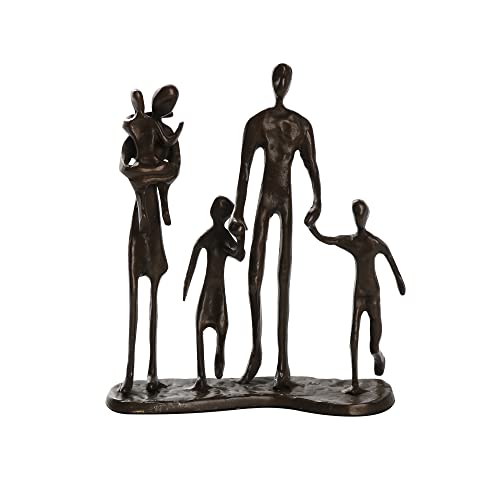 Bronze Family of 5 Figurine - Ideal Home Decor Gift