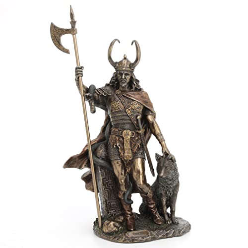 Bronze Norse God Loki God of Mischief Sculpture, Figurines Home Decor, 13.75 Inches