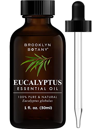 Brooklyn Botany Eucalyptus Essential Oil – 100% Pure and Natural – Therapeutic Grade Essential Oil with Dropper - Eucalyptus Oil for Aromatherapy and Diffuser - 1 Fl. OZ