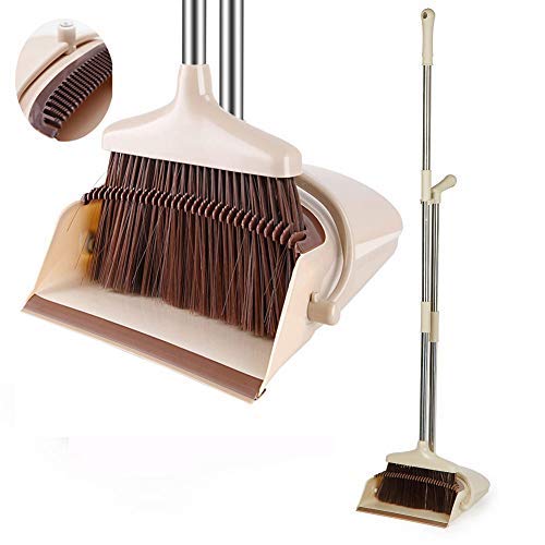 Broom and Dustpan Set - Self-Cleaning Sweeping Combo