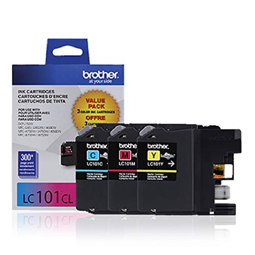 Brother LC101 3PKS Ink Cartridge - Cyan, Magenta, Yellow - 1 Each in Retail Packing