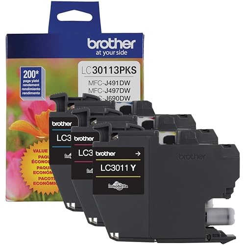 Brother Printer LC30113PKS 3-Pack Standard Cartridges