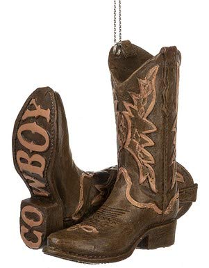 Brown Cowboy Boot Christmas Tree Ornament