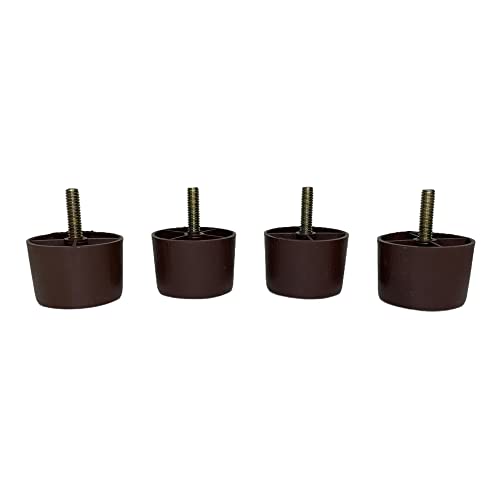 Brown Round Tapered Plastic Sofa Couch Chair Legs Set of 4