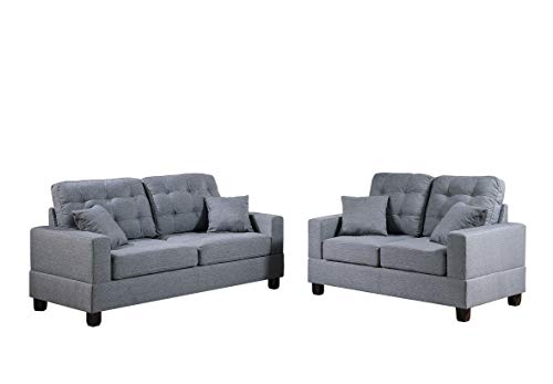 Budget-Friendly Grey Sofa and Loveseat Set
