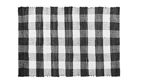 Buffalo Check Plaid Rugs - Washable Handwoven Checkered Rug