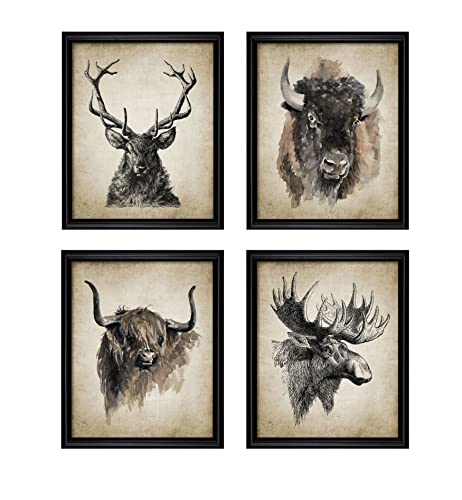 Buffalo Deer Wall Decor Poster Prints
