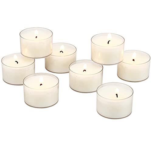 Tealight Candles, Giant 100,200,300 Bulk Packs, White Unscented European  Smokeless Tea Lights in Clear Plastic Cup for Shabbat, Weddings, Christmas