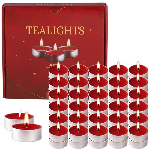 Bulk Red Tea Light Candles for Decorations