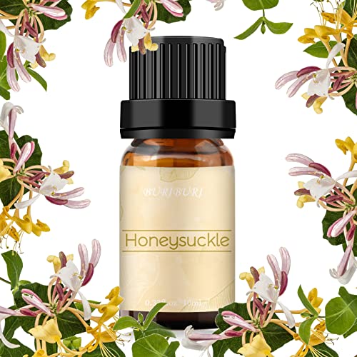 BURIBURI Honeysuckle Essential Oils, 100% Pure, Undiluted, Natural Aromatherapy Honeysuckle Oil for Diffuser, Massage