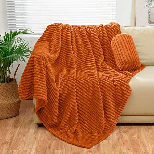 Burnt Orange Flannel Throw